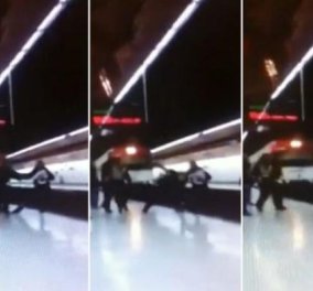 Απίστευτο βίντεο: 'Εσπρωξαν αστυνομικό στις γραμμές του τρένου!