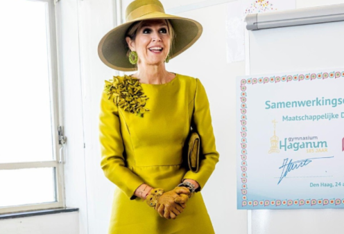 Βασίλισσα Μάξιμα: Κάθε μέρα διαφορετική fashion εμφάνιση! – Κατέπληξε με το lime satin φόρεμα με την υπογραφή του αγαπημένου της σχεδιαστή Maison Natan (φωτό)