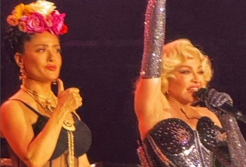 Η Salma Hayek ανέβηκε στη σκηνή μαζί με την Madonna - Ξέφρενος χορός & τραγούδι με glamorous κορμάκια - "Μία αξέχαστη βραδιά"