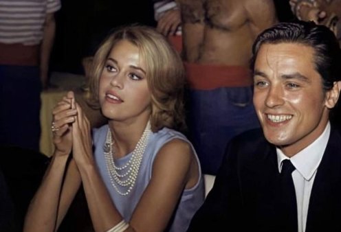 1960-Alen Delon & Jane Fonda: Kαλλονοί και οι 2 στα νιάτα τους - Η vintage φωτό με τους αστέρες μίας άλλης εποχής