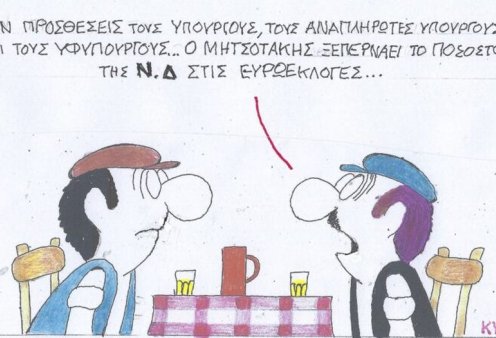 Το σκίτσο του ΚΥΡ: Εάν προσθέσεις τους υπουργούς & τους υφυπουργούς ... Ο Μητσοτάκης ξεπερνάει το ποσοστό της Ν.Δ στις Ευρωεκλογές