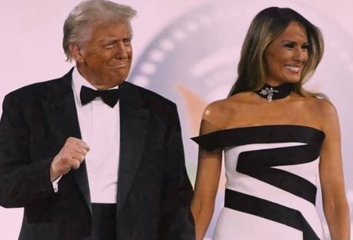 Melania & Donalnd Trump: Ο πρώτος χορός του Προεδρικού ζεύγους - Το black&white στράπλες φόρεμα αποθεώθηκε από τους fans (φωτό-βίντεο)