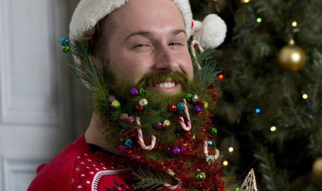 11/12/2014 - Εορταστικά... γένια! Δείτε πώς στόλισε το μούσι του αυτός ο αθεόφοβος νεαρός ! Σαν Χριστουγεννιάτικο δέντρο! Photo: Reuters