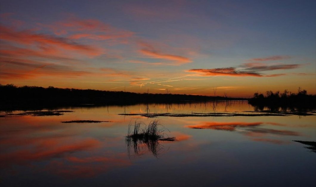 Ονειρική η ανατολή του ήλιου πάνω από τη λίμνη Fork στο Τέξας των ΗΠΑ - Φωτογραφία: EPA / LARRY W. SMITH