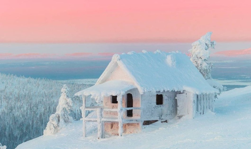 Φωτό ημέρας: Το... σπιτάκι του Άη Βασίλη στην παγωμένη Φινλανδία- Ένα μαγευτικό σκηνικό/ Photo: @rikunorakari/ instagram