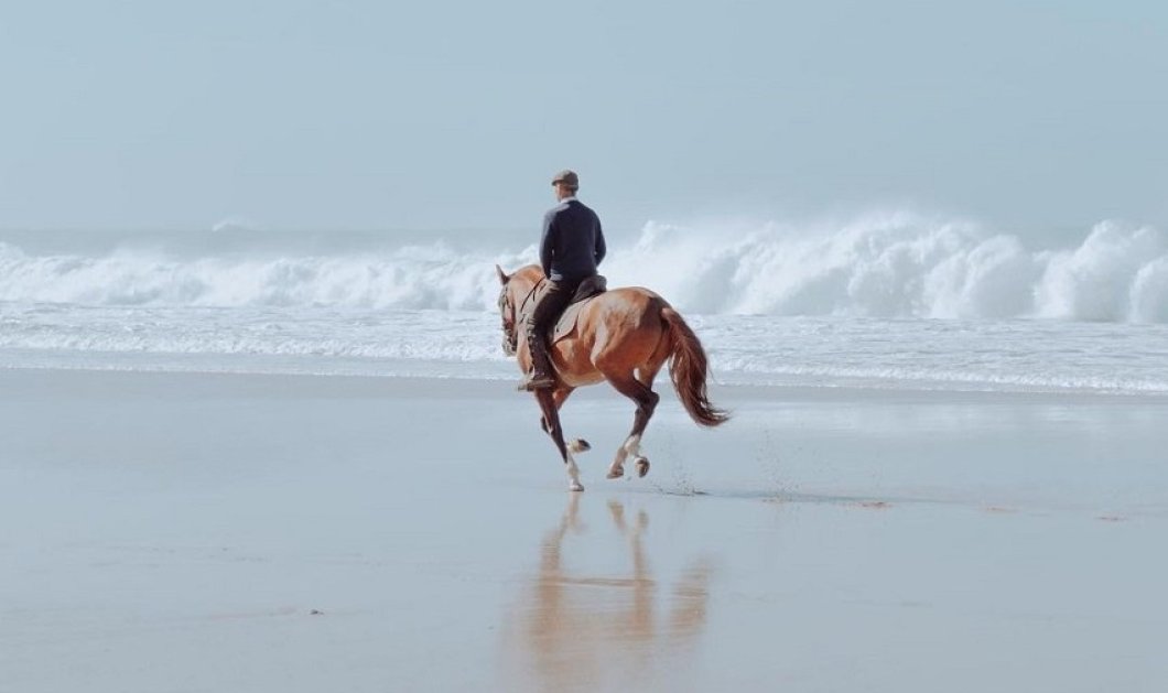 Φώτο ημέρας: Η απόλυτη γαλήνη, μια βόλτα με το άλογο στην θάλασσα/@martanferreira