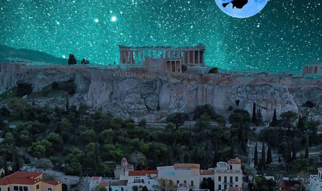 Φωτό ημέρας: To εξαίσιο blue moon στην Ακρόπολη ενός χαρισματικού Έλληνα φωτογράφου/ Photo: Instagram - @mliaroutsos