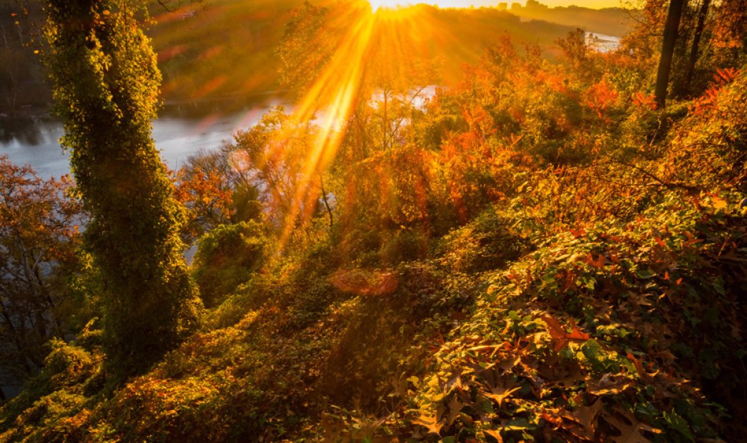 Η μαγεία της φύσης με τον λαμπερό ήλιο, φωτίζουν τα νερά του ποταμού κοντά στην Βιρτζίνια- Picture: AP Photo/J. David Ake