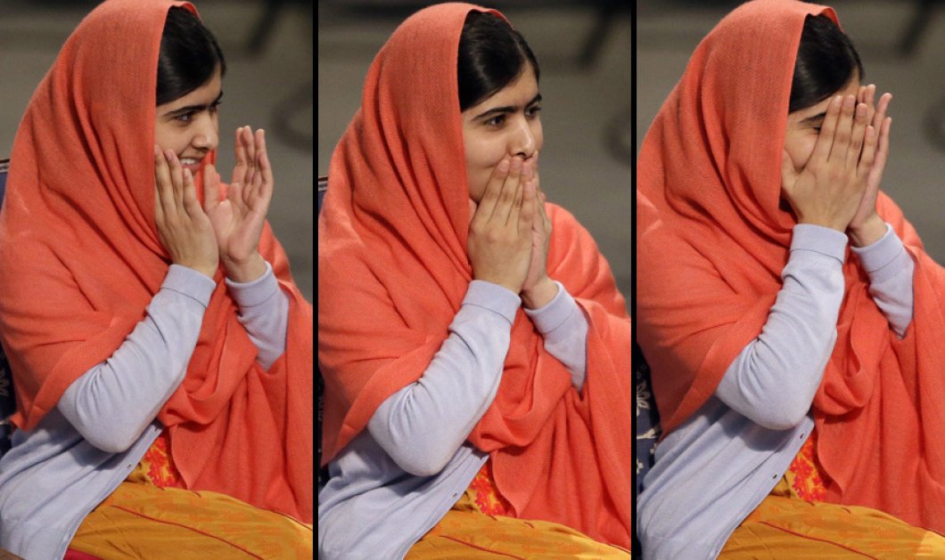 11/12/2014 - Στιγμές χαράς για μία έφηβη διαφορετική απ' όλες τις άλλες - Η Μαλάλα χθες στην παραλαβή του Νόμπελ Ειρήνης - Picture: AP Photo/Matt Dunham 