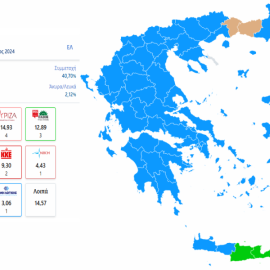 Ευρωεκλογές - ενσωμάτωση 95%: Στο 27,9% η Νέα Δημοκρατία - Διαφορά 2 μονάδες για ΣΥΡΙΖΑ & ΠΑΣΟΚ, 14,93% έναντι 12,88% - Εκλέγεται η Λατινοπούλου