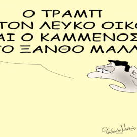 Το σκίτσο του Θοδωρή Μακρή: O Trump στον λευκό οίκο και ο Καμμένος στο ξανθό μαλλί!